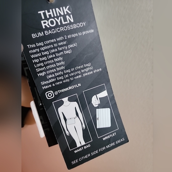 Think Royln Black and White  Check Print Woven Bum Bag - Picture 3 of 10